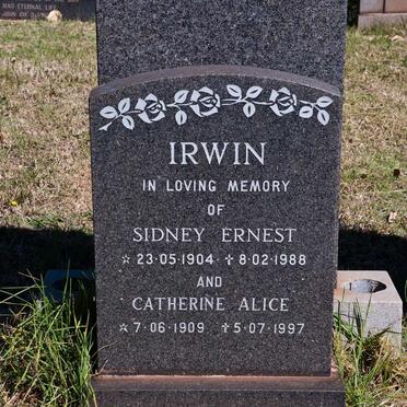 IRWIN Sidney Ernest 1904-1988 &amp; Catherine Alice 1909-1997