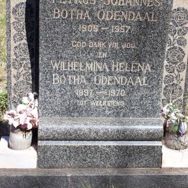 ODENDAAL Petrus Johannes, BOTHA 1905-1957 &amp; Wilhelmina Helena 1897-1970