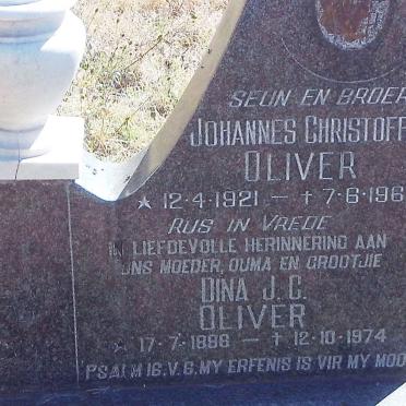 OLIVIER  Dina J.C. 1898-1974 :: OLIVIER Johannes Christoffel 1921-1967
