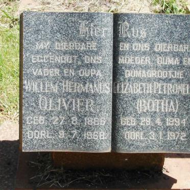 OLIVIER Willem Hermanus 18?6-1968 &amp; Elizabeth Petronella BOTHA 1894-1972