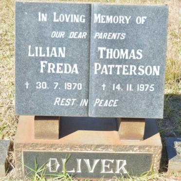 OLIVER Thomas Patterson -1975 &amp; Lilian Freda -1970