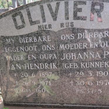 OLIVIER Jan Hendrik 1897-1971 &amp; Johanna P.J. KUNNEKE 1907-1976