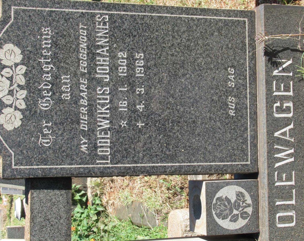 OLEWAGEN Lodewikus Johannes 1902-1965