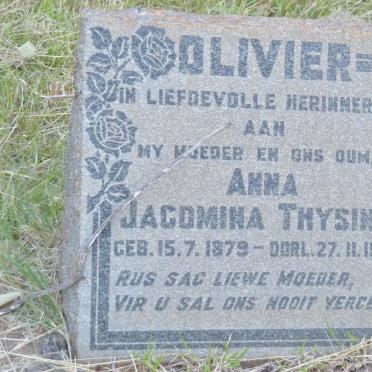 OLIVIER Anna Jacomina Thysina 1879-1964