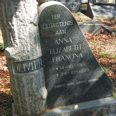 OLIVIER Anna Elizabeth Francina 1910-1989