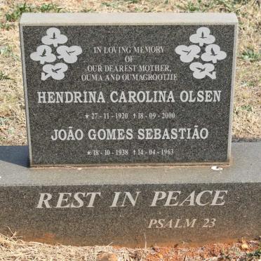 OLSEN Hendrina Carolina 1920-2000 :: SEBASTIAO Joao Gomes 1938-1963