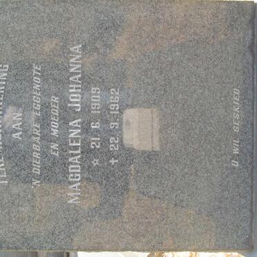 OOSTHUIZEN Magdalena Johanna 1909-1962