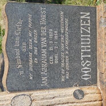 OOSTHUIZEN Jan Abraham van der Horst 1920-1958