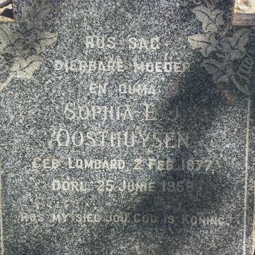 OOSTHUYSEN Sophia E J. nee LOMBARD 1877-1959