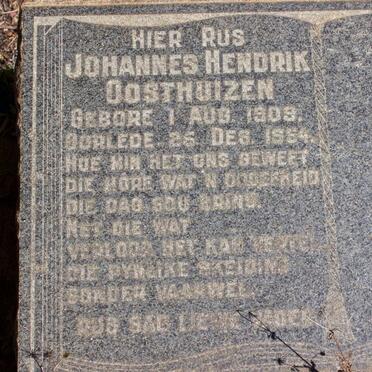 OOSTHUIZEN Johannes Hendrik 1909-1954