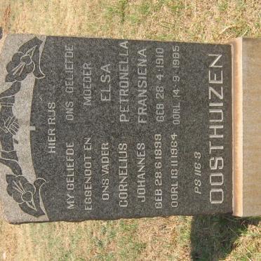 OOSTHUIZEN Cornelius Johannes 1899-1964 &amp; Elsa Petronella Fransiena 1910-1985