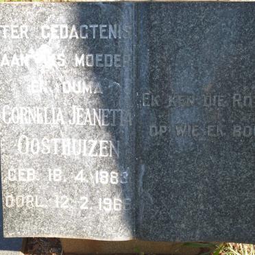 OOSTHUIZEN Cornelia Jeanetta 1883-1966
