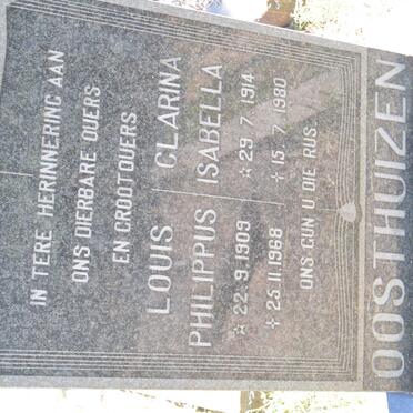 OOSTHUIZEN Louis Philippus 1909-1968 &amp; Clarina Isabella 1914-1980