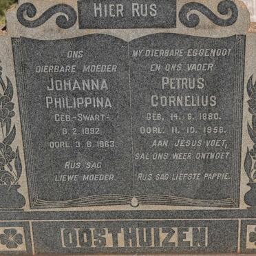 OOSTHUIZEN Petrus Cornelius 1880-1956 &amp; Johanna Philippina SWART 1892-1963