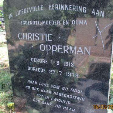 OPPERMAN Christie 1913-1979