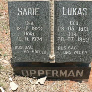 OPPERMAN Lukas 1913-1993 &amp; Sarie 1923-1974