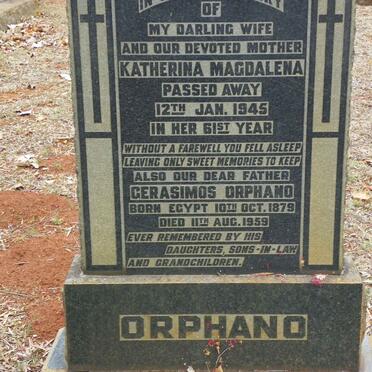 ORPHANO Gerasimos 1879-1959 &amp; Katherina Magdalena -1945