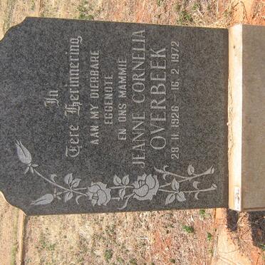 OVERBEEK Jeanne Cornelia 1926-1972