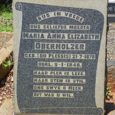 OBERHOLZER Maria Anna Elizabeth nee DU PLESSIS 1879-1948