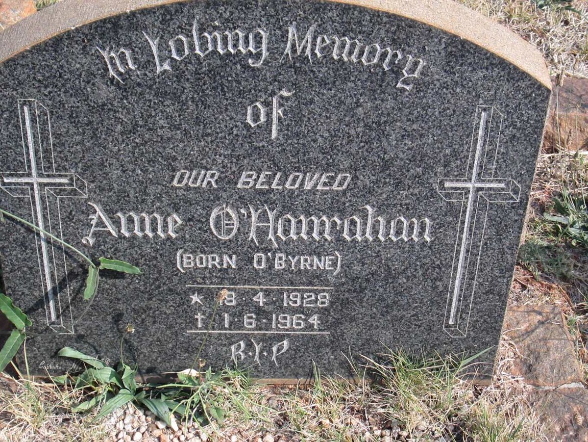 O'HANRAHAN Anne nee O’BYRNE 1928-1964