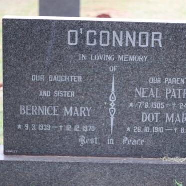 O'CONNOR Neal Patrick 1905-1981 &amp; Dot Mary 1910-1986 :: O'CONNOR Bernice Mary 1939-1970