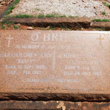 O'BRIEN Bartholomew John 1869-1953 &amp; Emma Henetta PHILLIPS 1870-1952