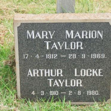 TAYLOR Arthur Locke 1910-1980 &amp; Mary Marion 1912-1969