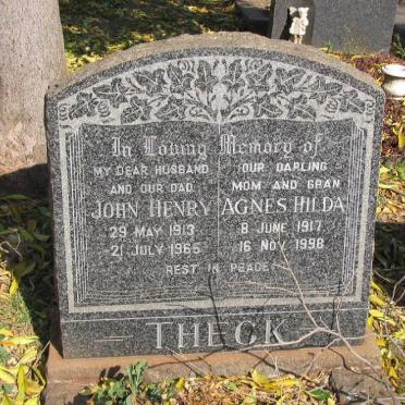 THECK John Henry 1913-1965 &amp; Agnes Hilda 1917-1908
