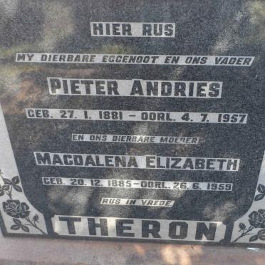 THERON Pieter Andries 1881-1957 &amp; Magdalena Elizabeth 1885-1959
