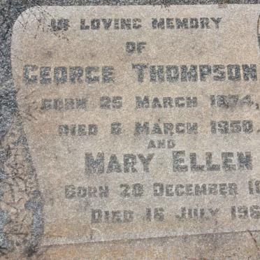 THOMPSON George 1874-1950 &amp; Mary Ellen 1887-1965