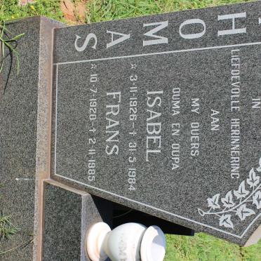 THOMAS Frans 1920-1985 &amp; Isabel 1926-1984