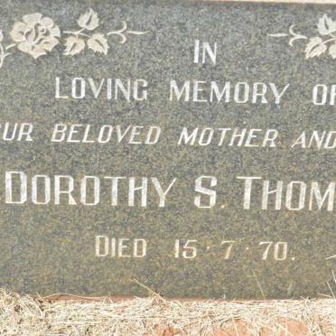 THOMAS Dorothy S. -1970