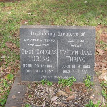 THRING Cecil Douglas 1900-1957 &amp; Evelyn Jane 1903-1976