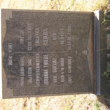 THIEDE Johanna nee COEGKE 1880-1967 :: THIEDE Gerda 1914-1985