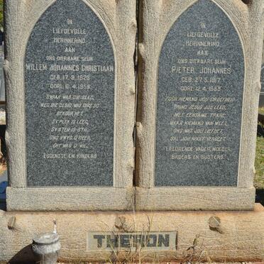 THERON Pieter Johannes 1917-1955 :: THERON Willem Johannes Christiaan 1923-1955