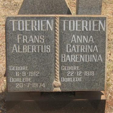 TOERIEN Frans Albertus 1912-1974 &amp; Anna Catrina Barendina 1918-