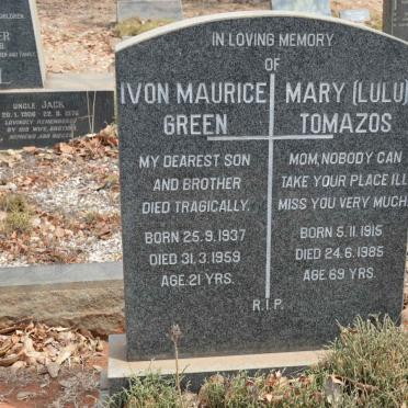 TOMAZOS Mary 1915-1985 :: GREEN Ivon Maurice 1937-1959