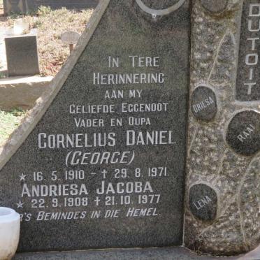 TOIT Cornelius Daniel, du 1910-1971 &amp; Andriesa Jacoba 1908-1977