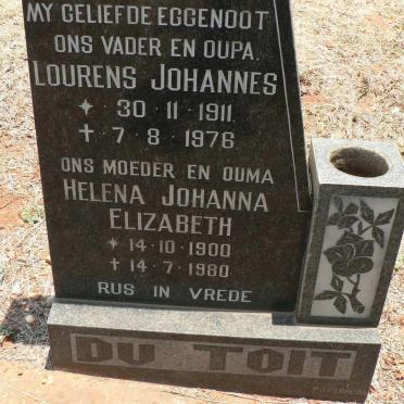 TOIT Lourens Johannes, du 1911-1976 &amp; Helena Johanna Elizabeth 1900-1980