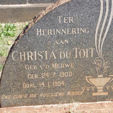 TOIT Christa, du nee V.D. MERWE 1900-1954