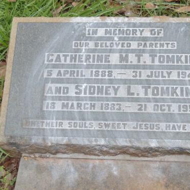 TOMKINS Sidney L. 1883-1953 &amp; Catherine M.T. 1888-1944