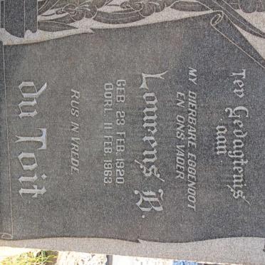 TOIT Lourens B., du 1920-1963