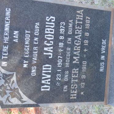 TOIT David Jacobus, du 1907-1973 &amp; Hester Margaretha 1910-1987