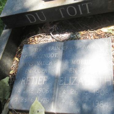 TOIT Retief, du 1906-1979 &amp; Elizabeth 1908-1984