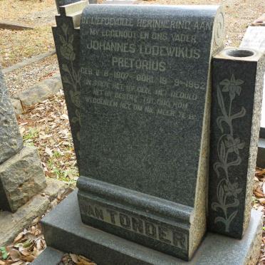 TONDER Johannes Lodewikus Pretorius, van 1907-1952