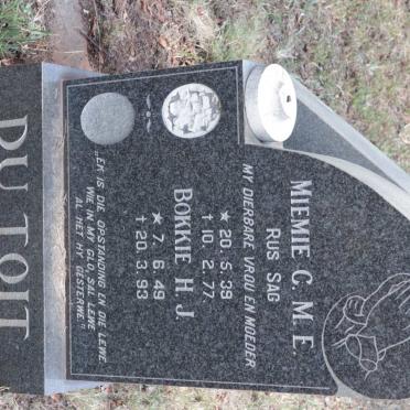 TOIT H.J., du 1949-1993 &amp; C.M.E. 1939-1977