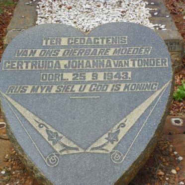 TONDER Gertruida Johanna, van -1943