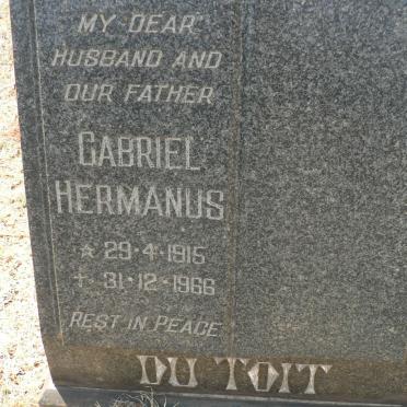 TOIT Gabriel Hermanus, du 1915-1966 :: DU TOIT Noel Pierre 1946-1980
