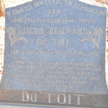 TOIT Jacob Bernard, du 1921-1961