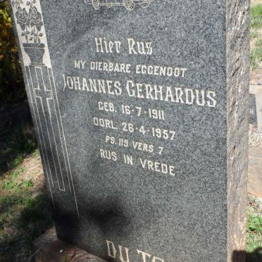 TOIT Johannes Gerhardus, du 1911-1957